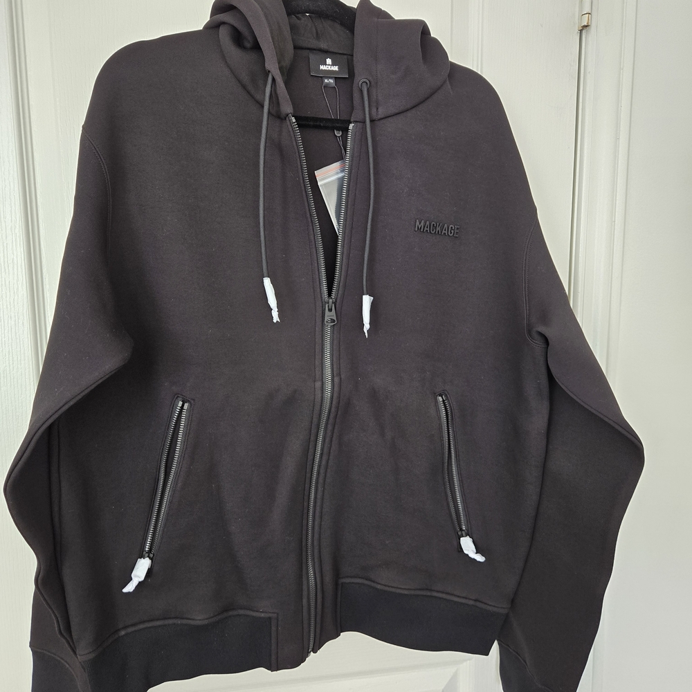 Mackage Black Men's Zip Up Hoodie Sweater